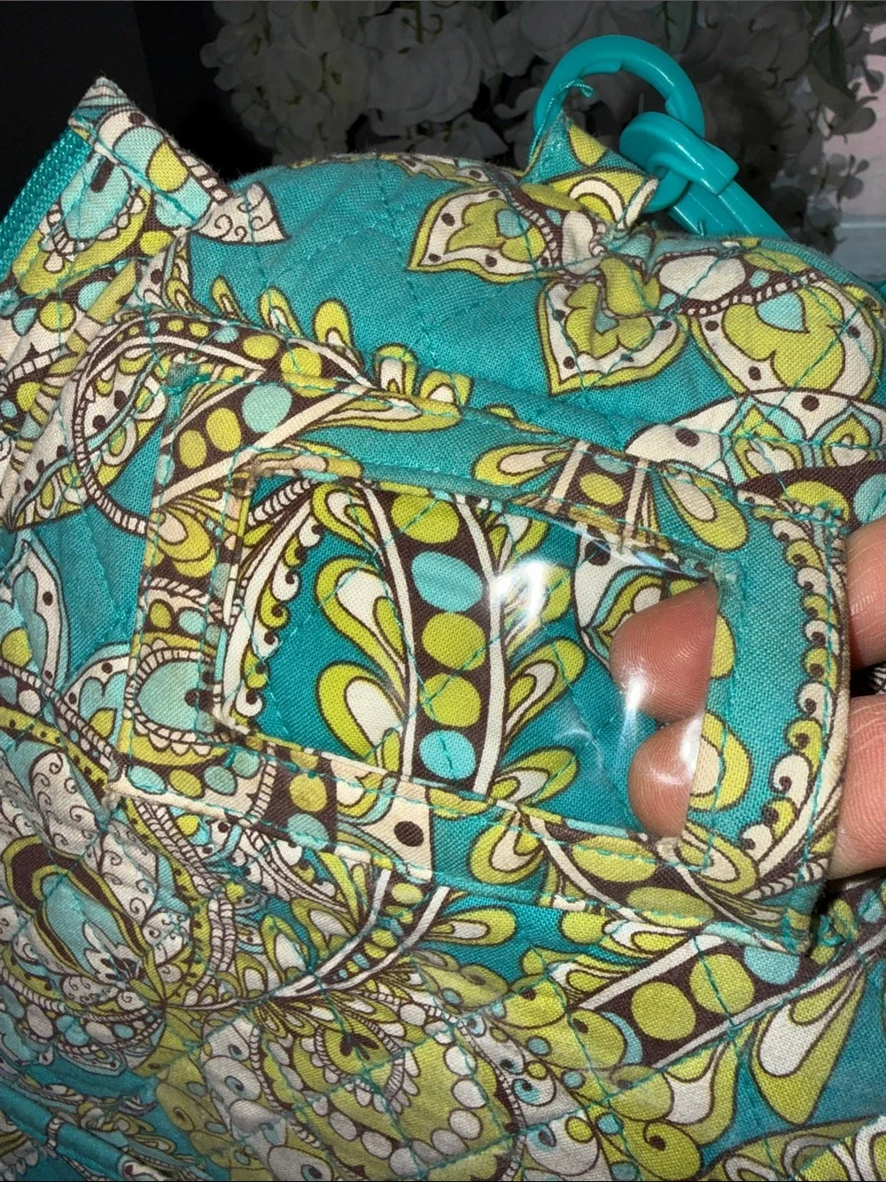 Vera Bradley tennis bag Teal and Lime Paisley Sling Bag
